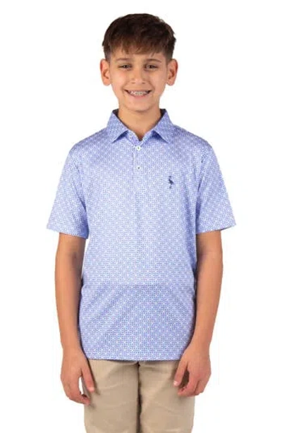 Tailorbyrd Kids' Mini Mosaic Performance Polo In Blue