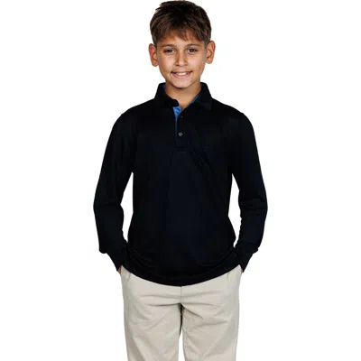 Tailorbyrd Kids' Modal Blend Polo In Black