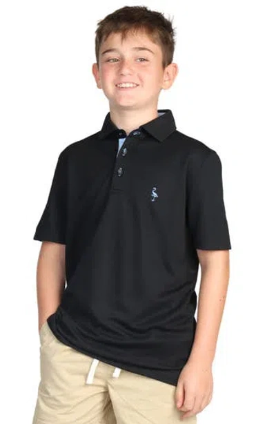 Tailorbyrd Kids' Modal Blend Polo In Black