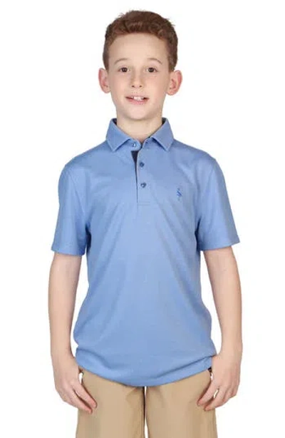 Tailorbyrd Kids' Modal Blend Polo In Oxford Blue