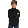 Tailorbyrd Kids' Sueded Fleece Quarter Zip Pullover In Black