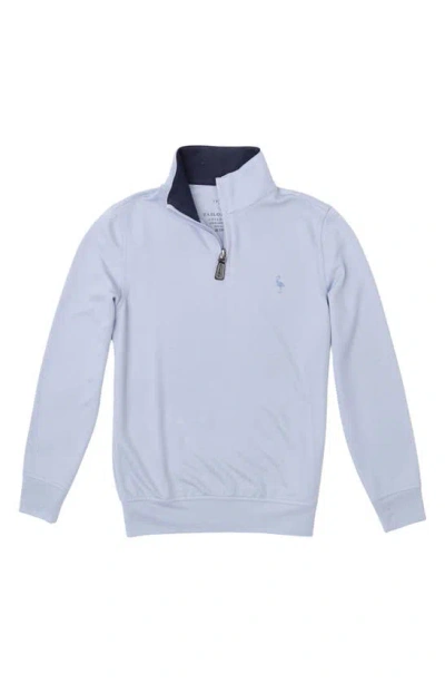 Tailorbyrd Kids' Modal Quarter Zip Pullover Sweater In Sky Blue