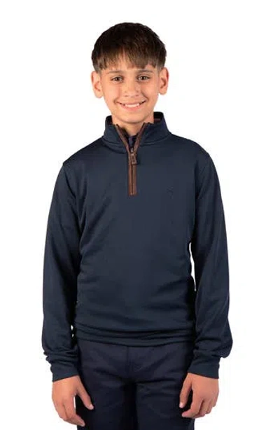 Tailorbyrd Kids' Ottoman Quarter Zip Pullover In Brown