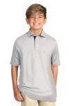 Tailorbyrd Kids' Perforated Mesh Polo In Light Grey