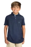 Tailorbyrd Kids' Perforated Mesh Polo In Navy