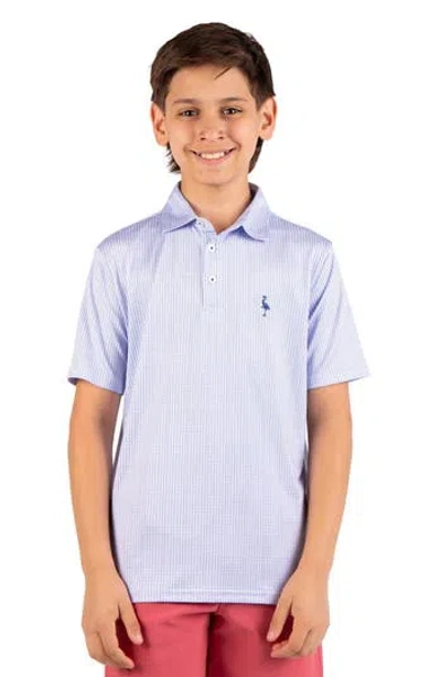 Tailorbyrd Kids' Print Performance Knit Polo In Purple