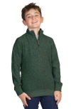 Tailorbyrd Kids' Cozy Quarter-zip Pullover In Green Heather