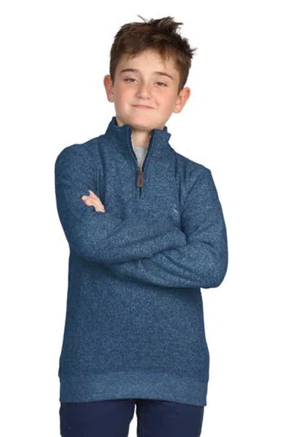 Tailorbyrd Kids' Cozy Quarter-zip Pullover In Slate Blue Heather