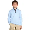 Tailorbyrd Kids' Modal Blend Quarter Zip Pullover In Light Blue