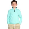 Tailorbyrd Kids' Modal Blend Quarter Zip Pullover In Mint