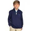 Tailorbyrd Kids' Modal Blend Quarter Zip Pullover In Navy