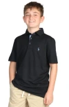 Tailorbyrd Kids' Solid Knit Polo In Black