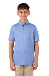 Tailorbyrd Kids' Solid Knit Polo In Blue