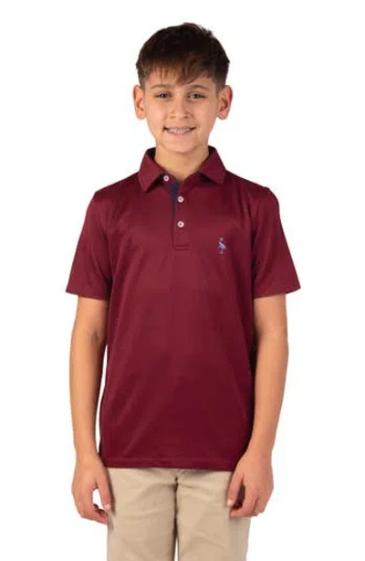 Tailorbyrd Kids' Solid Knit Polo In Brown
