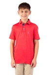 Tailorbyrd Kids' Solid Knit Polo In Red
