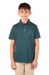 Tailorbyrd Kids' Solid Knit Polo In Blue
