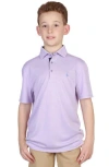 Tailorbyrd Kids' Solid Knit Polo In Purple