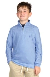 Tailorbyrd Kids' Stripe Quarter Zip Sweatshirt In Blue