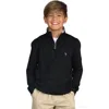 Tailorbyrd Kids' Modal Blend Quarter Zip Pullover In Black