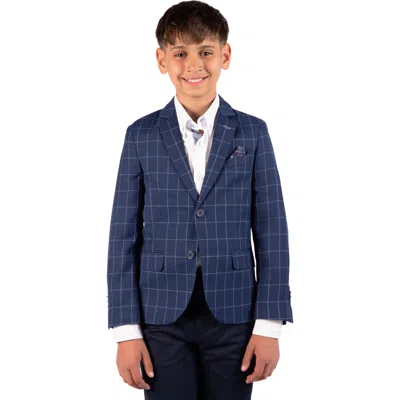 Tailorbyrd Kids' Windowpane Sport Coat In Blue