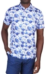 Tailorbyrd Leaves Performance Polo In Blue