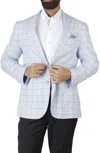 TAILORBYRD LIGHT BLUE WINDOWPANE TEXTURED SPORT COAT