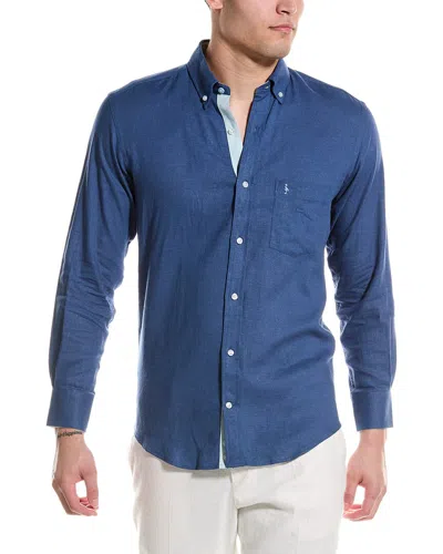Tailorbyrd Linen-blend Shirt In Blue