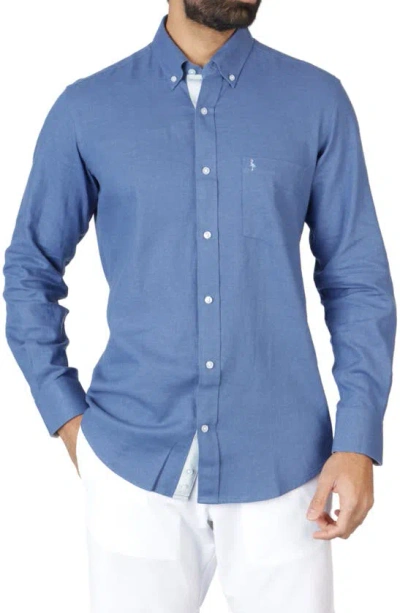 Tailorbyrd Linen Blend Shirt In Denim