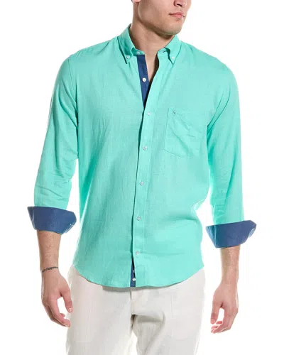 Tailorbyrd Linen-blend Shirt In Green