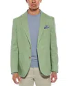 Tailorbyrd Solid Notch Lapel Linen Blend Sport Coat In Green
