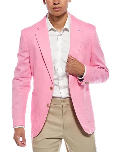 Tailorbyrd Linen-blend Sport Coat In Pink