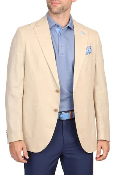 Tailorbyrd Linen-blend Sport Coat In Khaki