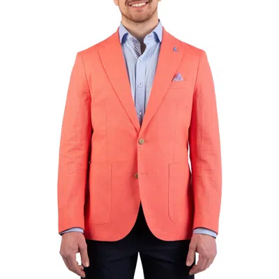 Tailorbyrd Linen Blend Sport Coat In Orange