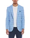 Tailorbyrd Linen-blend Windowpane Sportcoat In Blue