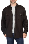 Tailorbyrd Long Sleeve Melange Solid Button Front Shirt In Black