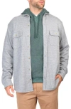 Tailorbyrd Long Sleeve Melange Solid Button Front Shirt In Grey Heather