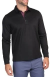 Tailorbyrd Long Sleeve Modal Polo In Black