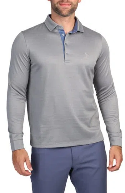 Tailorbyrd Long Sleeve Modal Polo In Grey