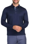 Tailorbyrd Long Sleeve Modal Polo In Navy