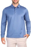 Tailorbyrd Long Sleeve Modal Polo In Blue