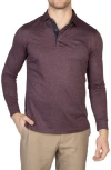 Tailorbyrd Long Sleeve Performance Knit Polo In Burgundy