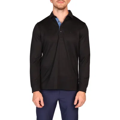 Tailorbyrd Long Sleeve Polo In Black