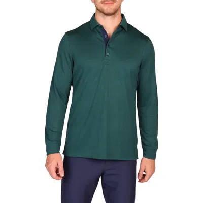 Tailorbyrd Long Sleeve Polo In Green