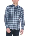 Tailorbyrd Luxe Melange Plaid Sportshirt In Blue