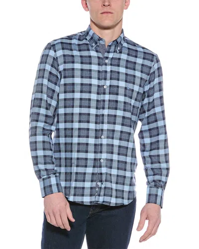 Tailorbyrd Luxe Melange Plaid Sportshirt In Blue
