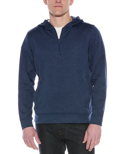 Tailorbyrd Luxe Performance Fleece 1/4 Zip Hoodie In Blue
