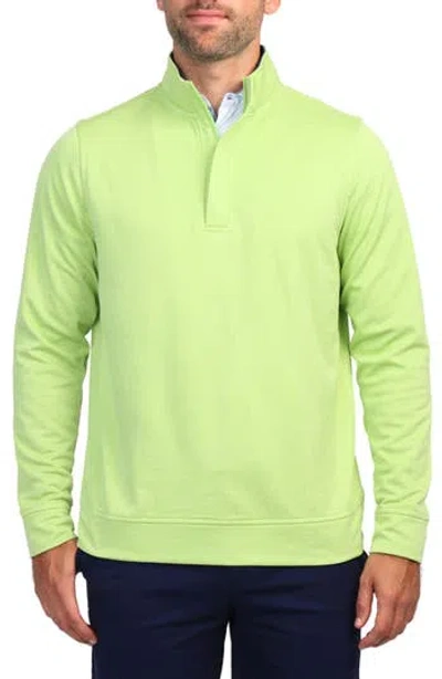 Tailorbyrd Luxe Performance Fleece Quarter Zip Pullover In Avocado