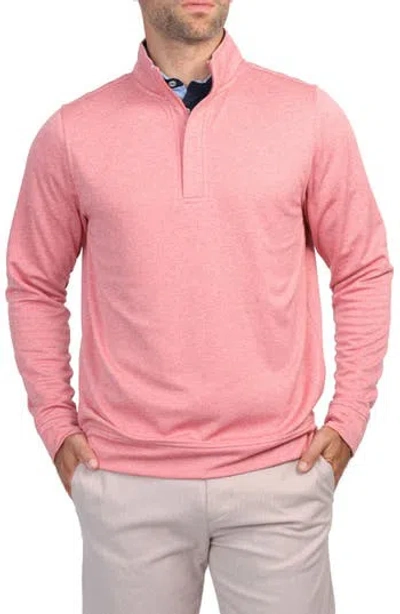 Tailorbyrd Luxe Performance Fleece Quarter Zip Pullover In Chili Red