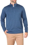 Tailorbyrd Luxe Performance Fleece Quarter Zip Pullover In Indigo Blue