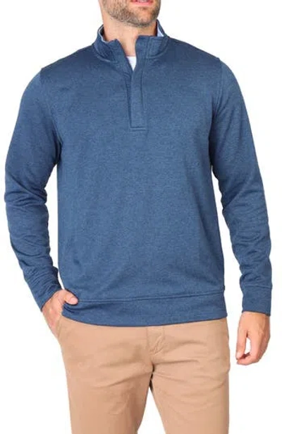 Tailorbyrd Luxe Performance Fleece Quarter Zip Pullover In Indigo Blue